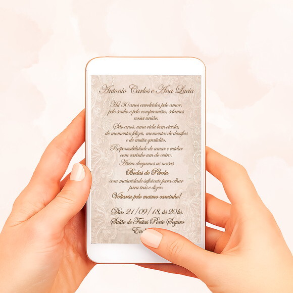Convite Digital Bodas de Pérola