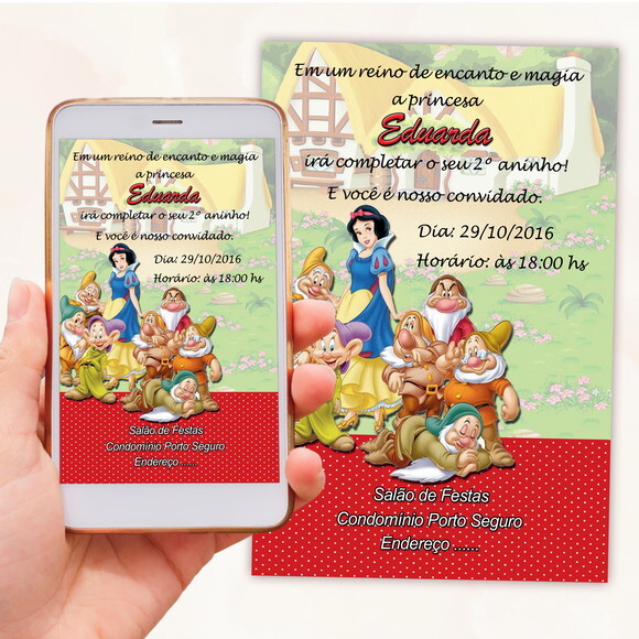 Convite Digital Branca de Neve