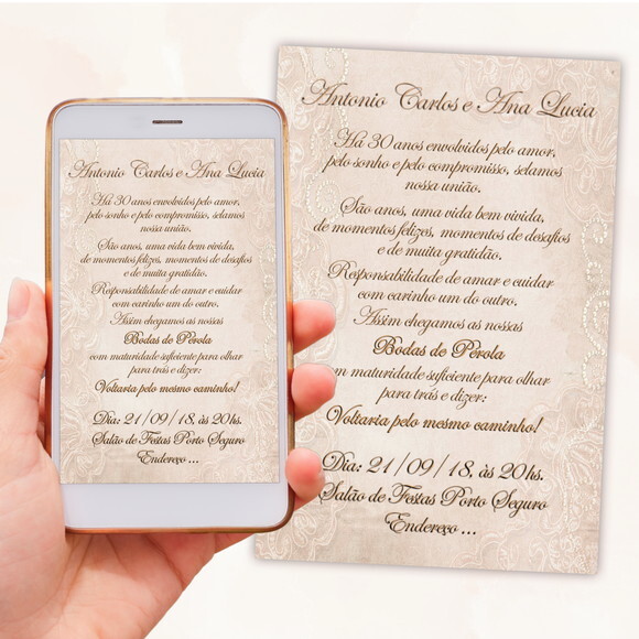 Convite Digital Bodas de Pérola