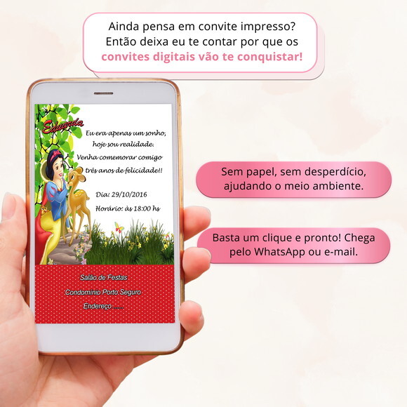 Convite Digital Branca de Neve