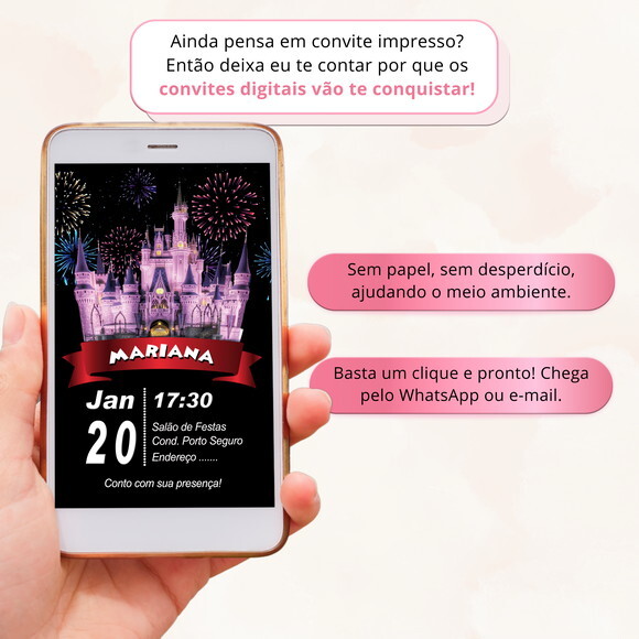 Convite Digital Castelo da Disney