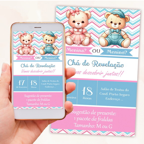 Convite Digital Chá de Revelação