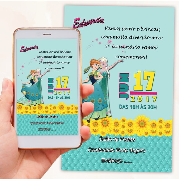 Convite Digital Frozen Fever