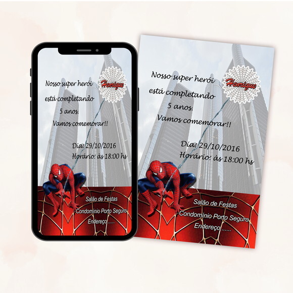 Convite Digital Homem Aranha
