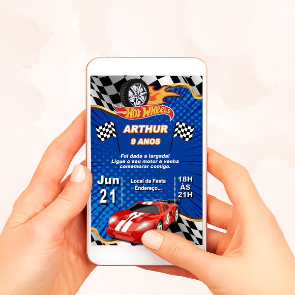 Convite Digital Hot Wheels