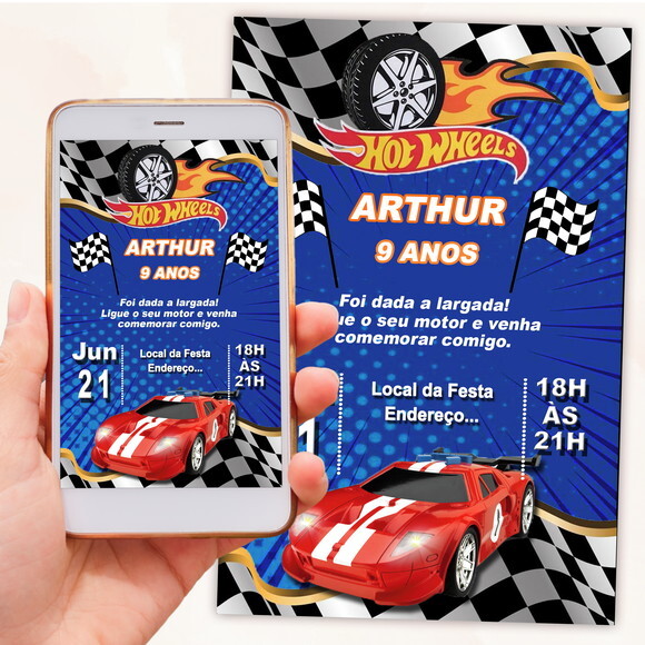 Convite Digital Hot Wheels