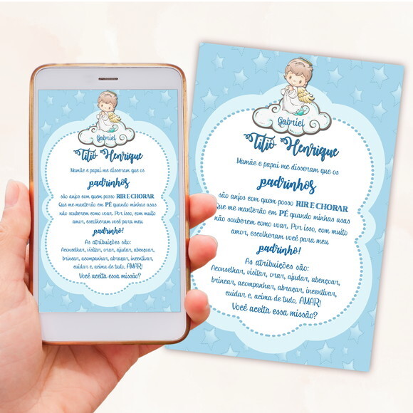 Convite Digital para Padrinhos de Batismo