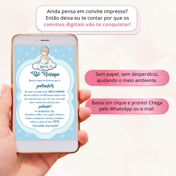 Convite Digital para Padrinhos de Batismo