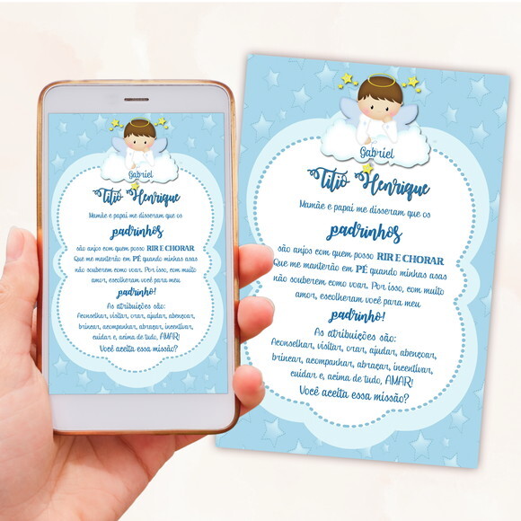 Convite Digital para Padrinhos de Batismo