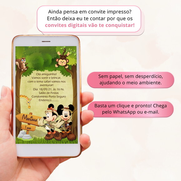 Convite Digital Safari da Disney