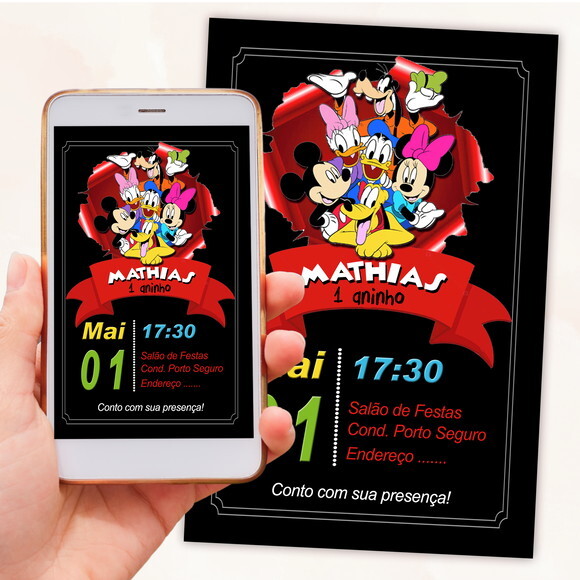Convite Digital Turma do Mickey