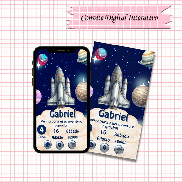 Convite Interativo Astronauta