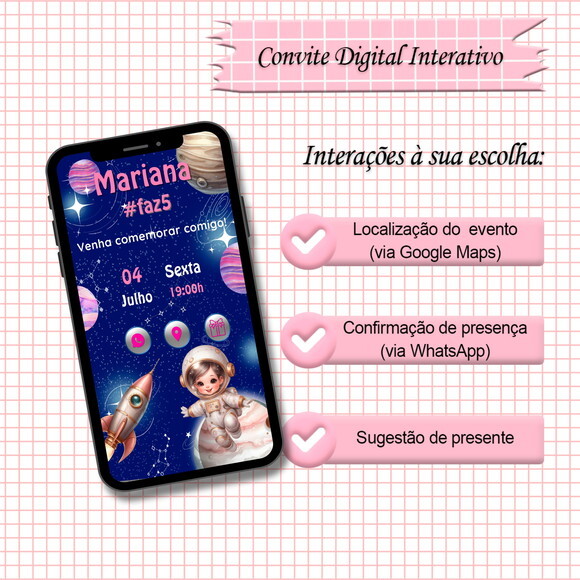 Convite Interativo Astronauta