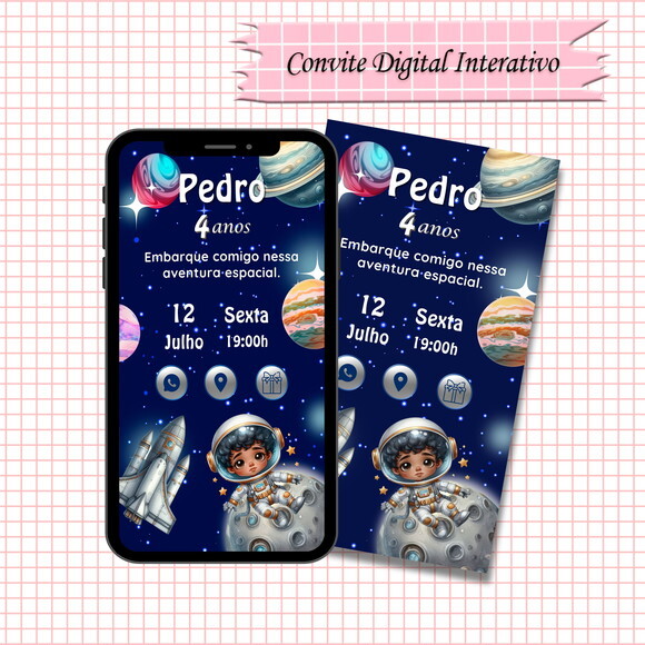 Convite Interativo Astronauta