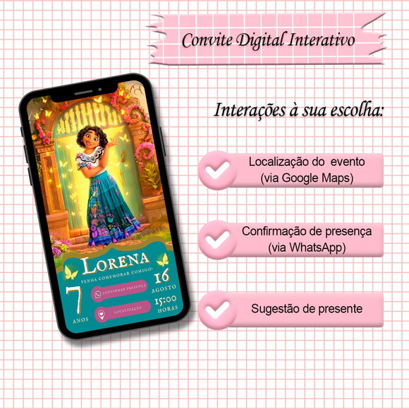 Convite Interativo Encanto - Modelo 05