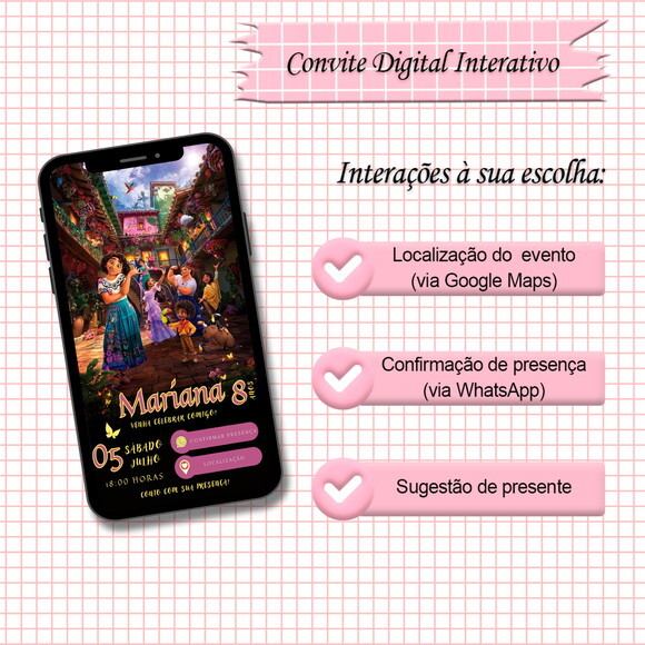 Convite Interativo Encanto - Modelo 03