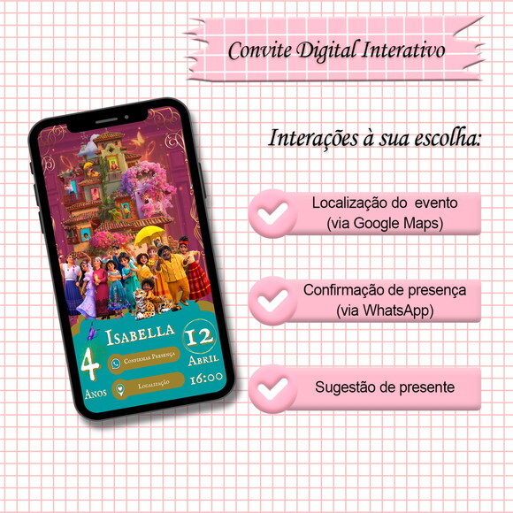 Convite Interativo Encanto - Modelo 02