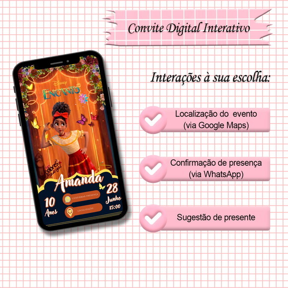 Convite Interativo Encanto - Modelo 04