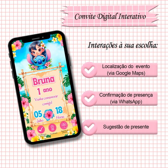 Convite Interativo Lilo e Stitch