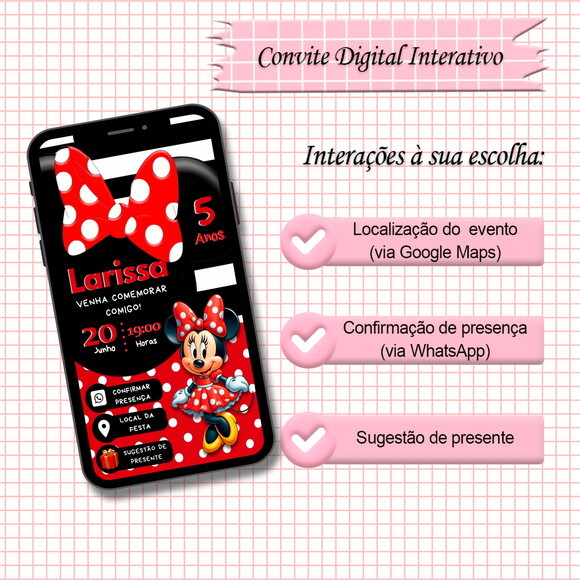 Convite Interativo Minnie