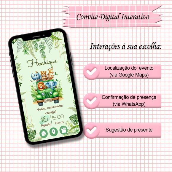 Convite Interativo Safari