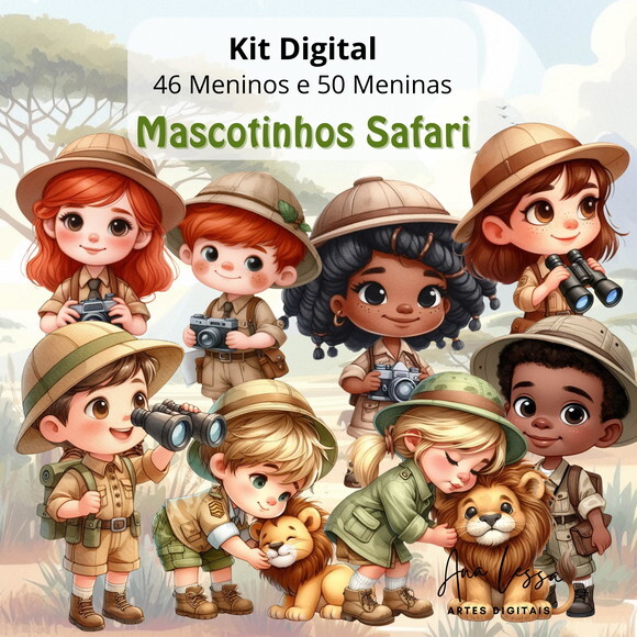 Kit Digital Mascotinhos Safari
