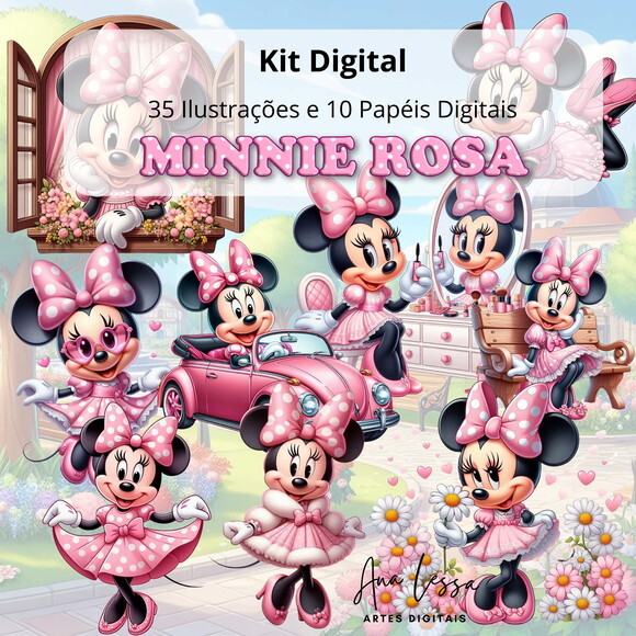 Kit Digital Minnie Rosa