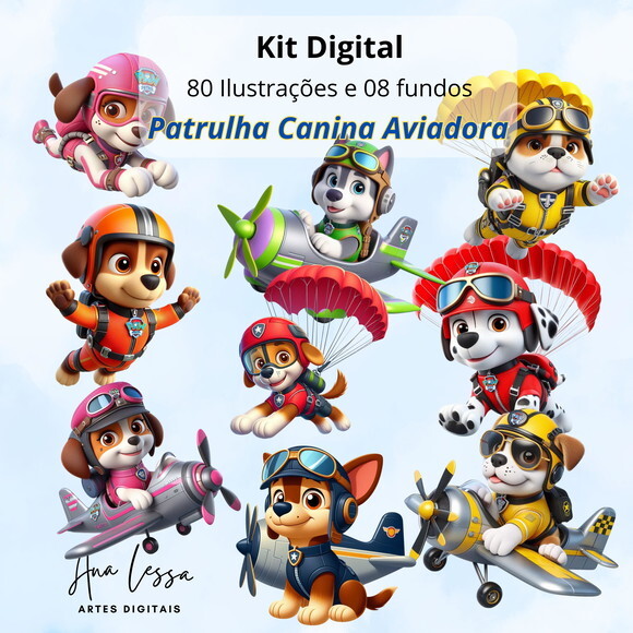 Kit Digital Patrulha Canina Aviadora