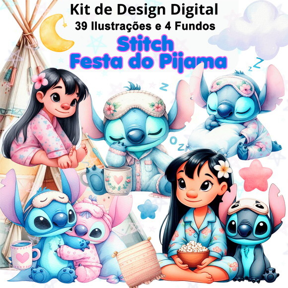 Kit Digital Stitch Festa do Pijama