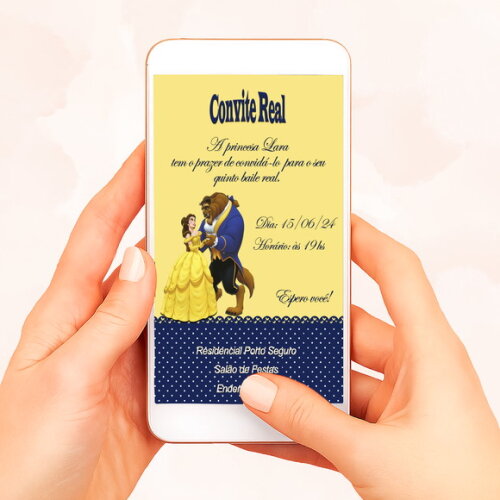 Convite Digital a Bela e a Fera
