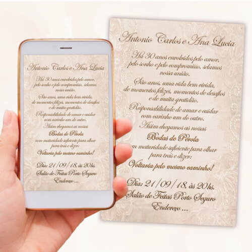 Convite Digital Bodas de Pérola