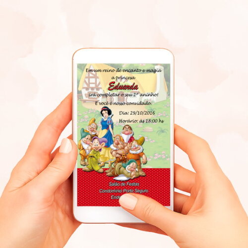 Convite Digital Branca de Neve