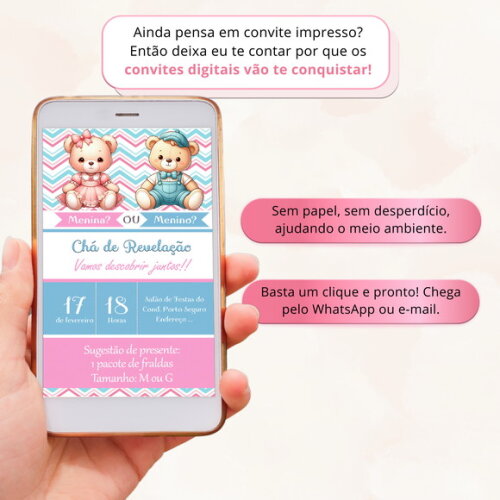 Convite Digital Chá de Revelação