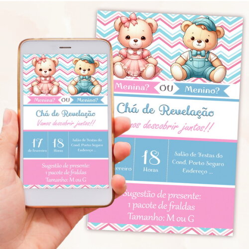 Convite Digital Chá de Revelação
