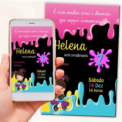 Convite Digital Festa Slime