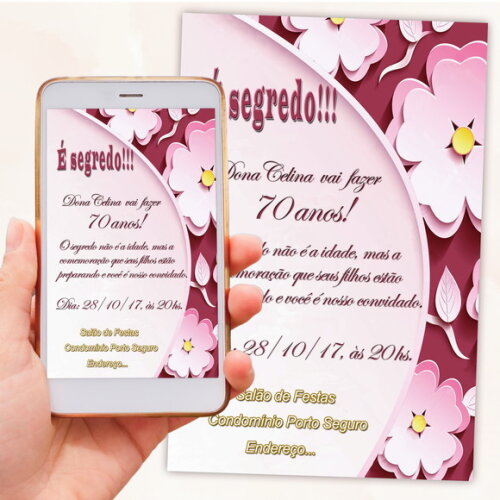 Convite Digital Floral 3d