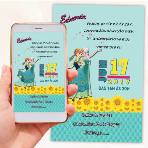 Convite Digital Frozen Fever