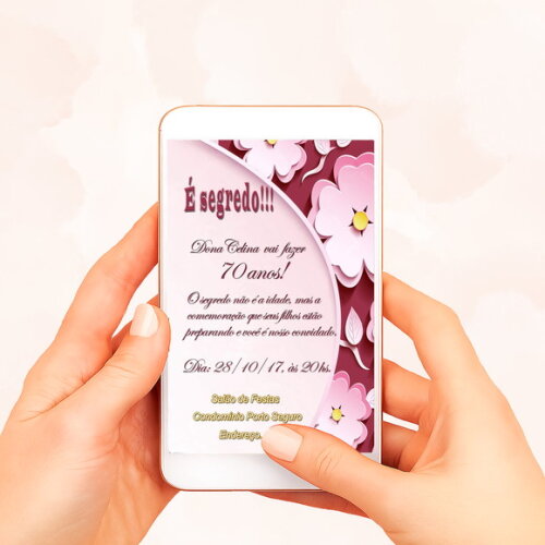 Convite Digital Floral 3d