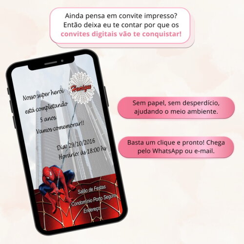 Convite Digital Homem Aranha