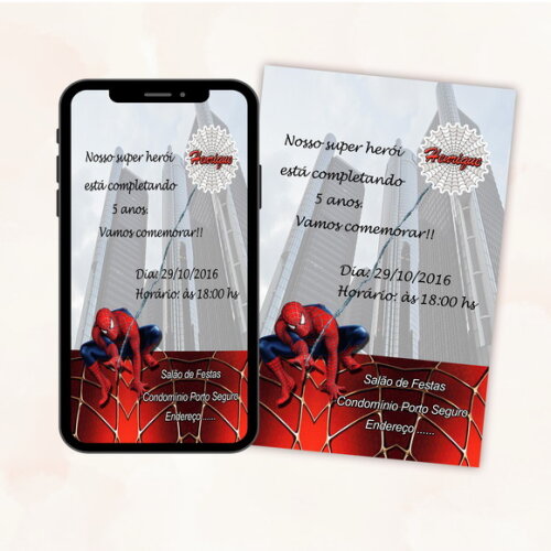 Convite Digital Homem Aranha