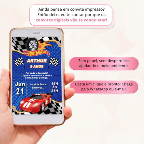 Convite Digital Hot Wheels