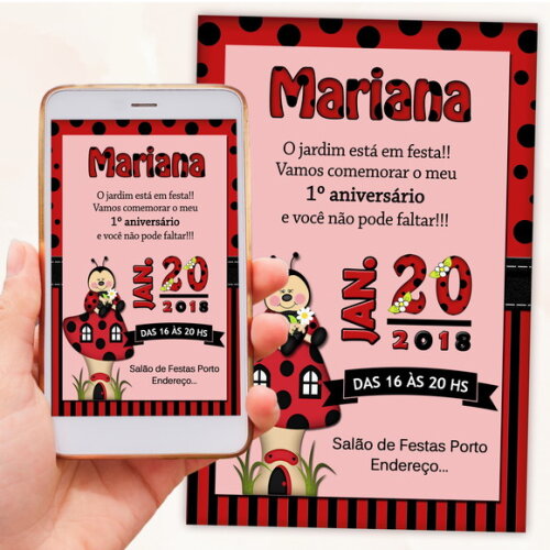 Convite Digital Joaninha