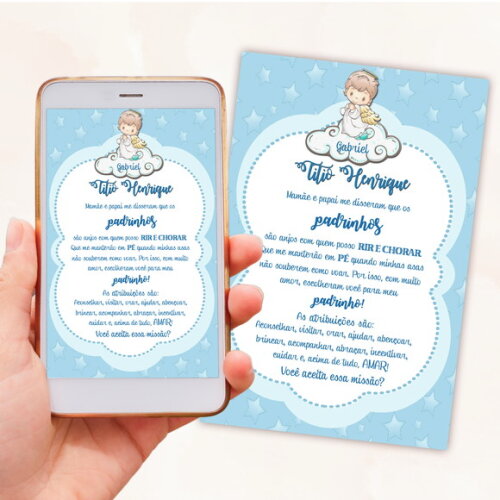 Convite Digital para Padrinhos de Batismo