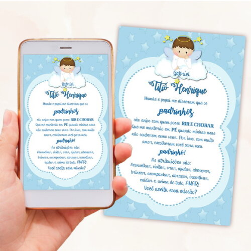 Convite Digital para Padrinhos de Batismo