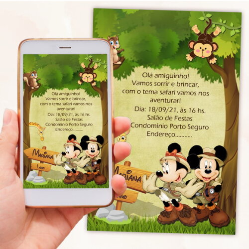 Convite Digital Safari da Disney