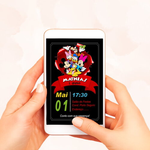 Convite Digital Turma do Mickey