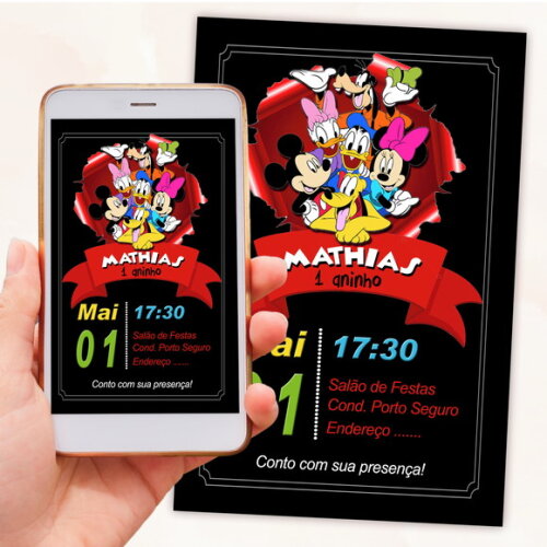 Convite Digital Turma do Mickey