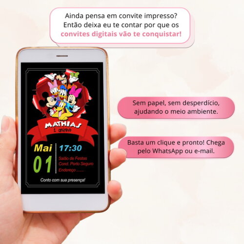 Convite Digital Turma do Mickey