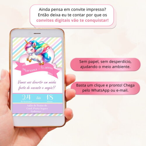 Convite Digital Unicórnio