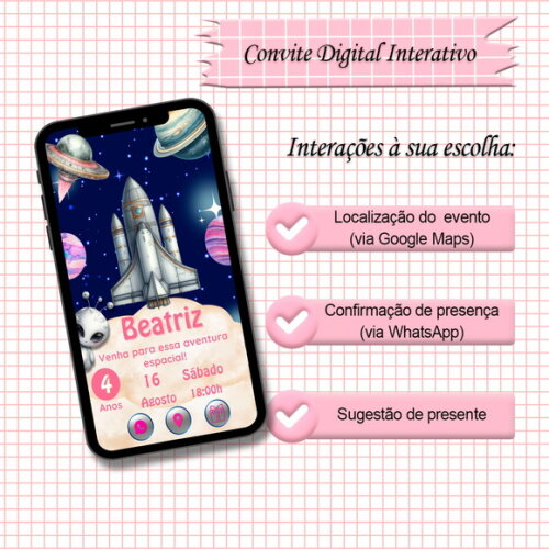 Convite Interativo Astronauta